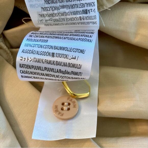 NEW FARM Rio Beige Short Sleeve Mini Dress Ruffle Peter Pan Puffed Size S or M - Picture 15 of 16